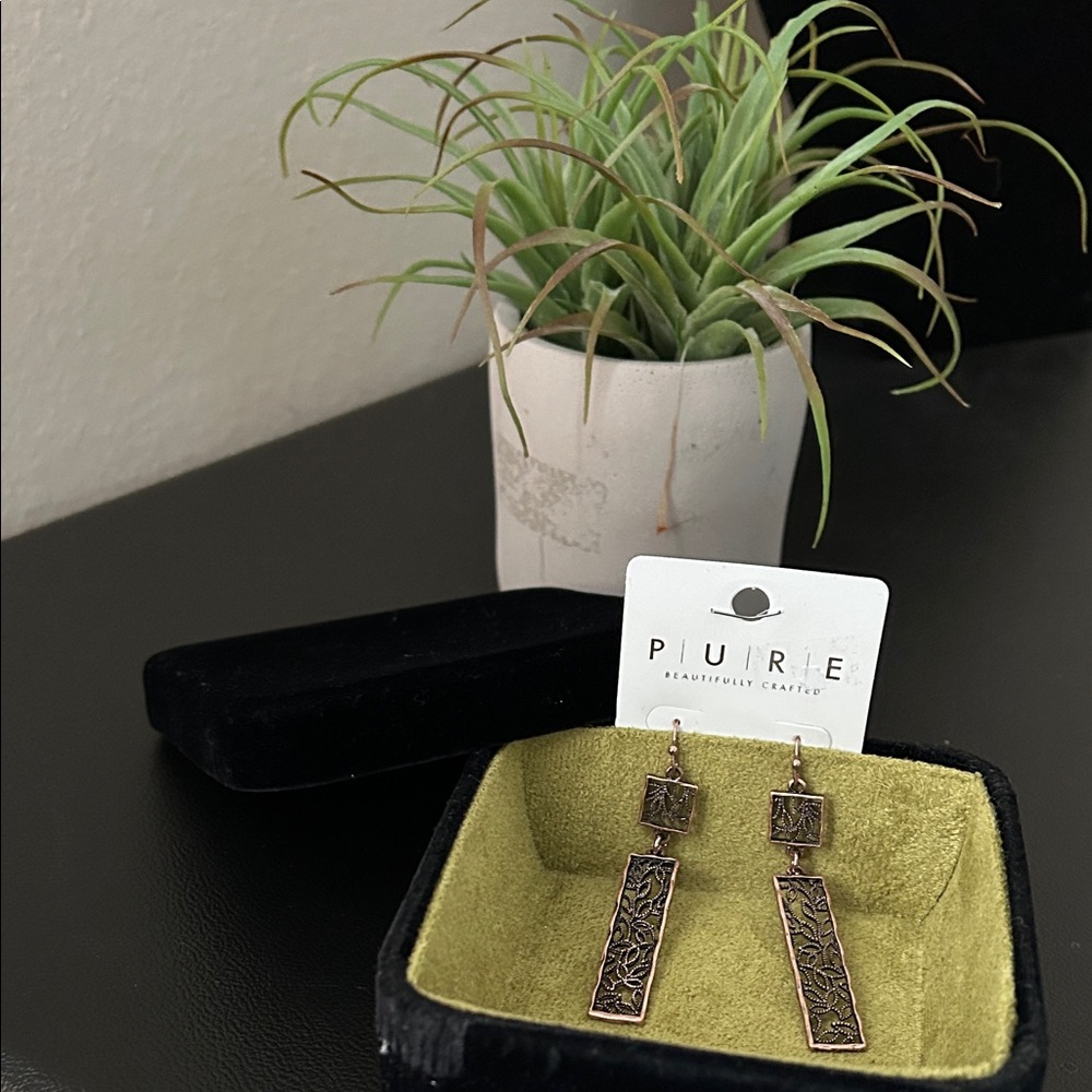 Pure Rose Gold Dangle Fashion Earrings